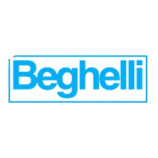 Beghelli company logo in blue text within a rectangular border